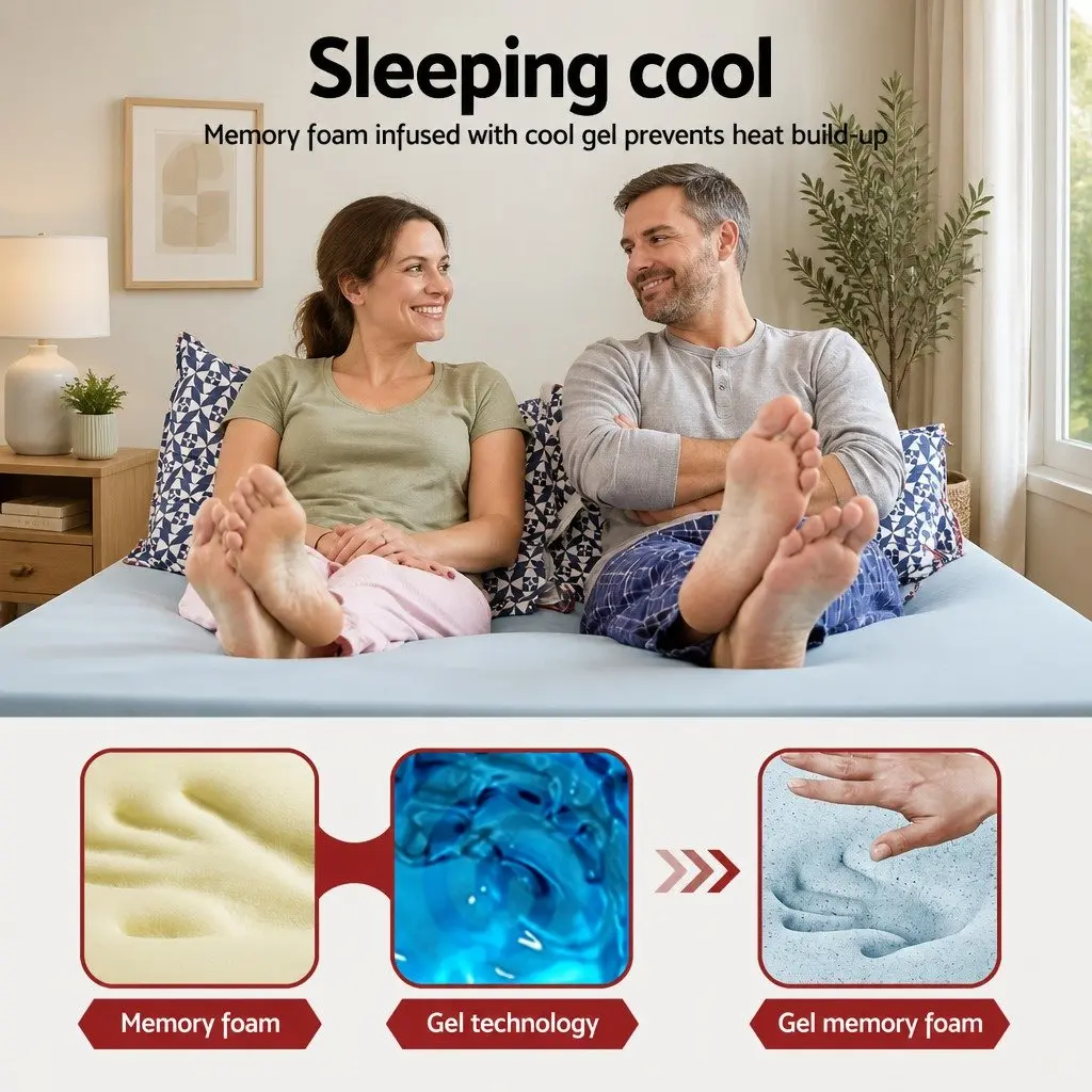 King Memory Foam Mattress Topper with Gel Cooling