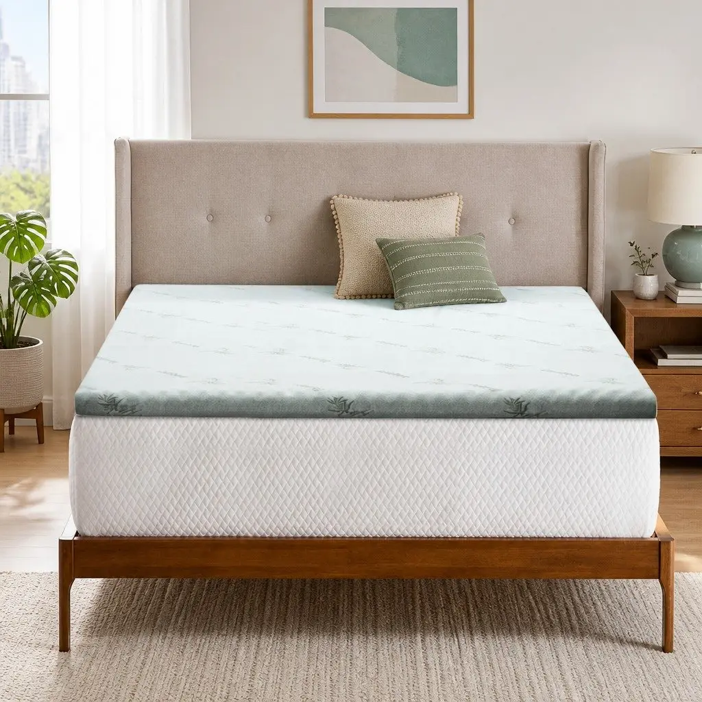 Queen Gel-Infused Memory Foam Mattress Topper 8cm