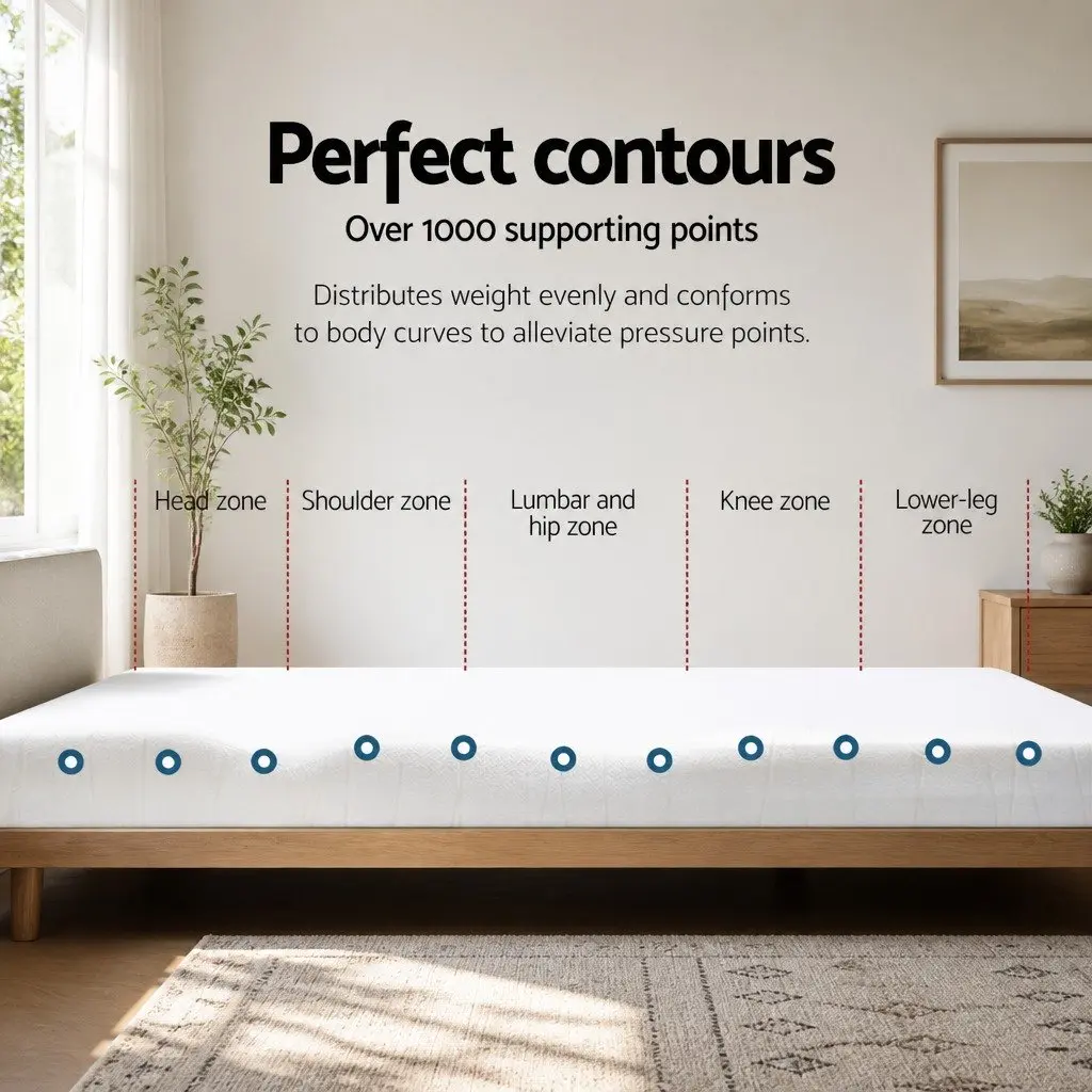 Queen Gel-Infused Memory Foam Mattress Topper 8cm