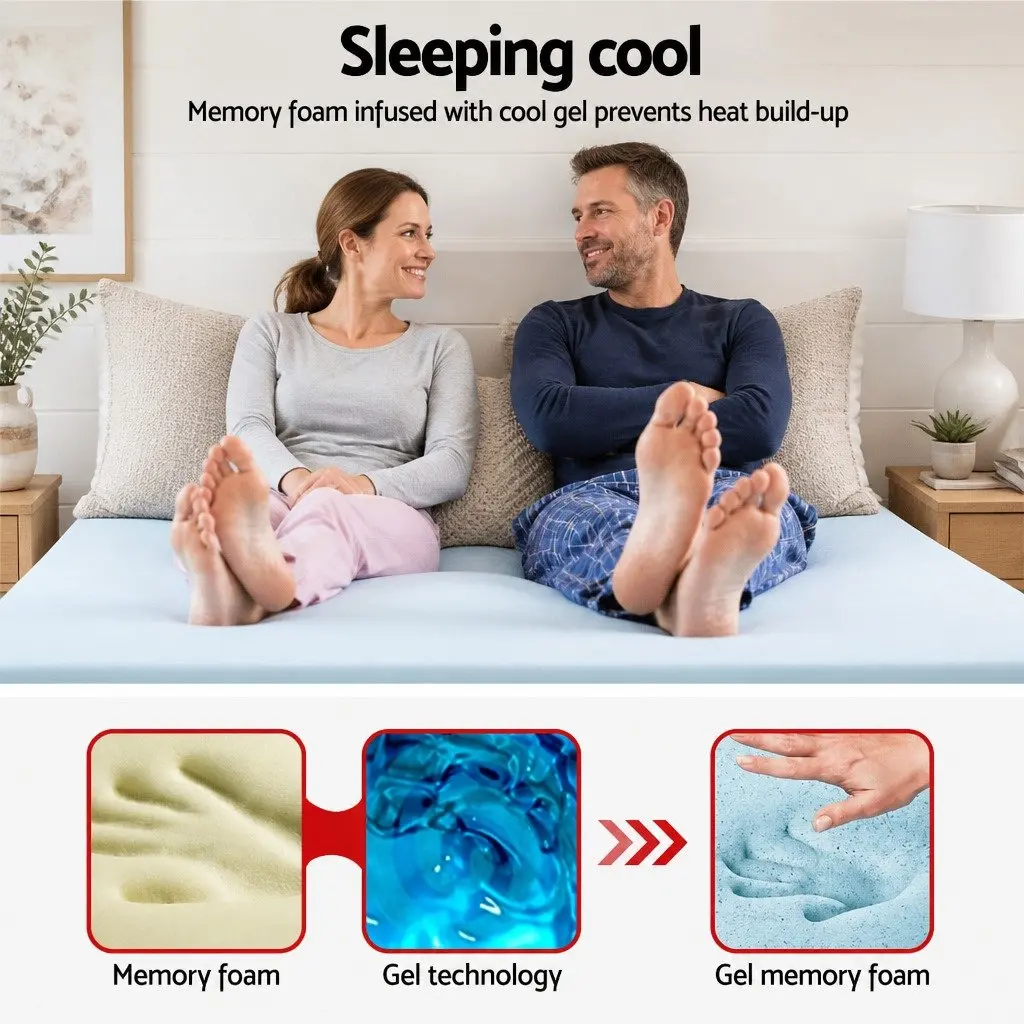 Single 8cm Memory Foam Mattress Topper with Cool Gel