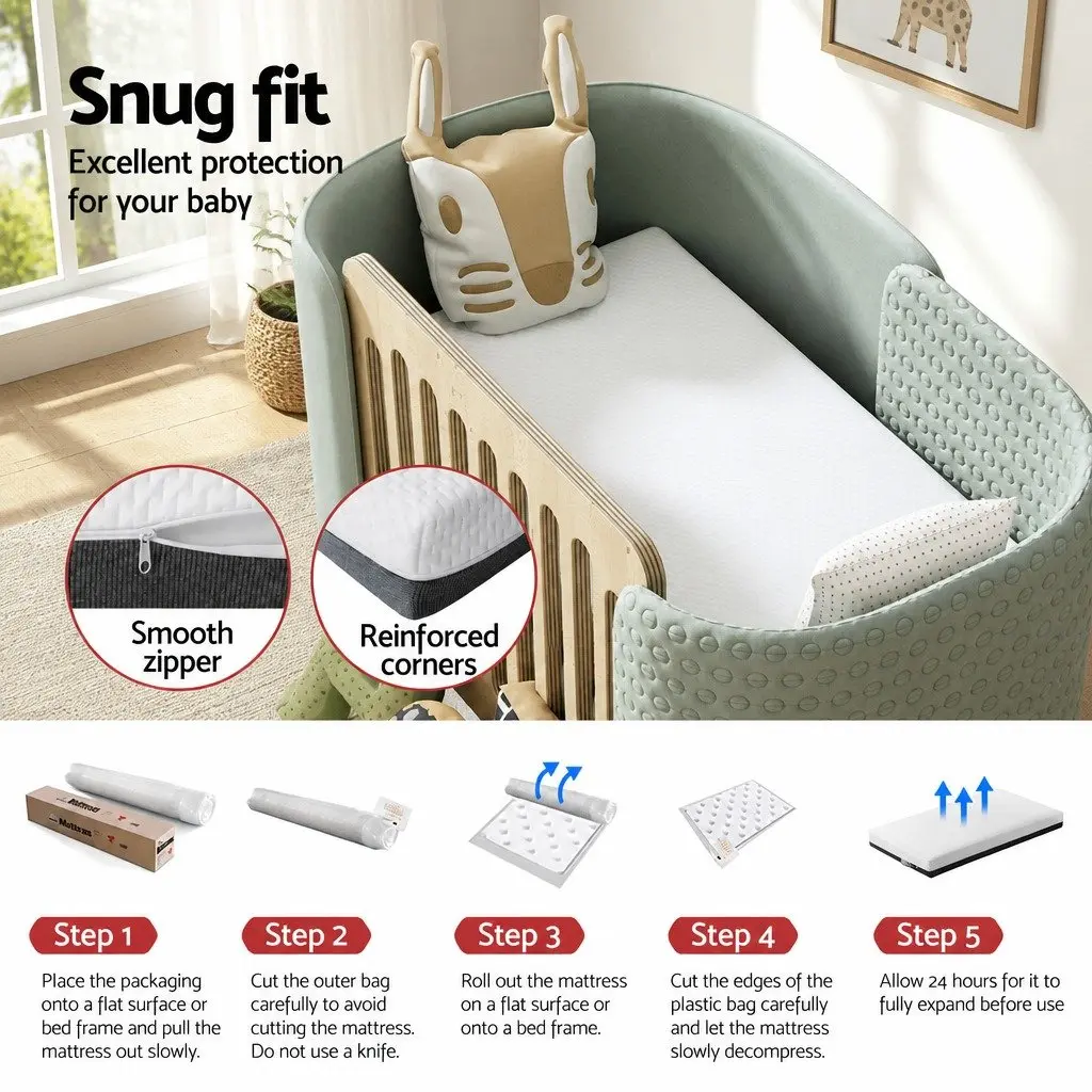Cot Mattress with Gel Memory Foam