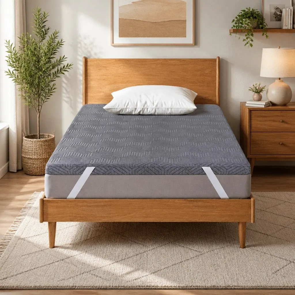 Dual Layer Gel Memory Foam Mattress Topper 8cm King Single Grey