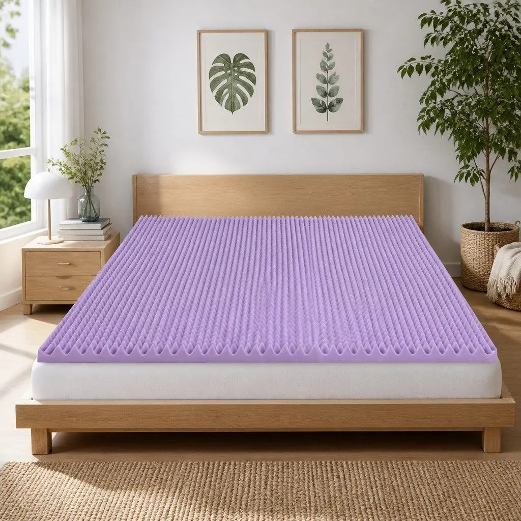 5cm Double Lavender Infused Memory Foam Mattress Topper