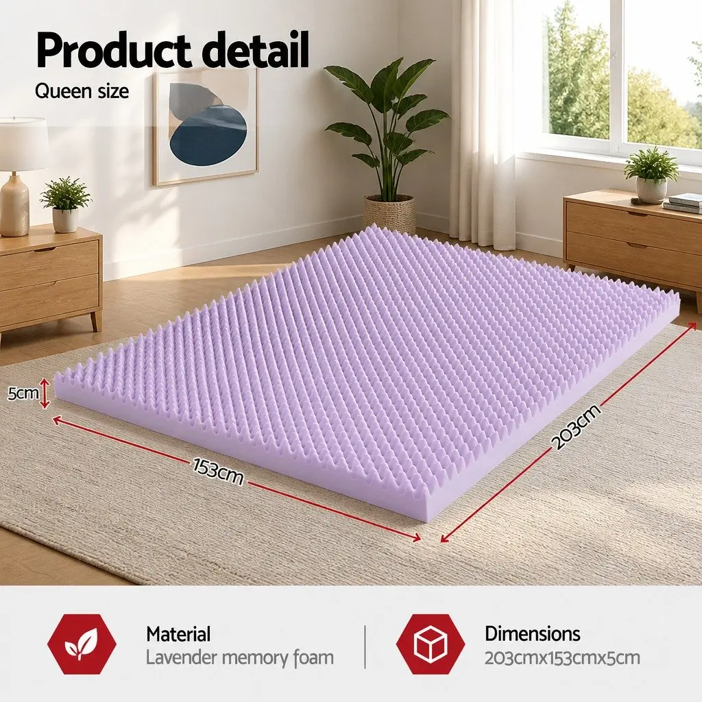 Lavender Infused Queen Memory Foam Mattress Topper