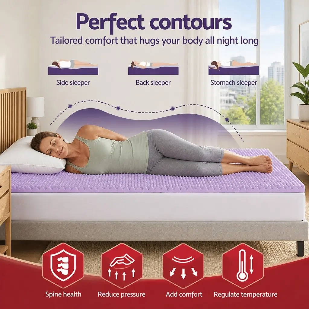 Lavender Infused Queen Memory Foam Mattress Topper