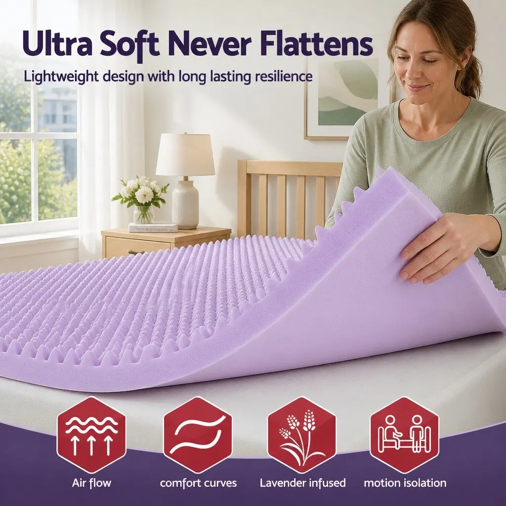 Lavender Infused Queen Memory Foam Mattress Topper