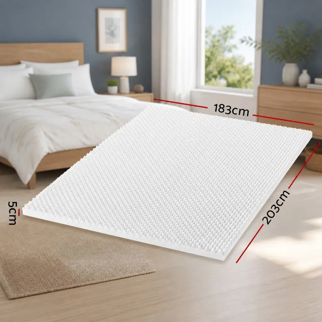 Egg Crate Memory Foam Mattress Topper 5cm King White