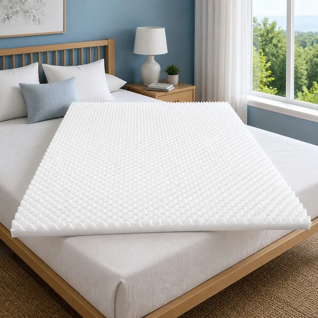 Egg Crate Memory Foam Mattress Topper 5cm King White