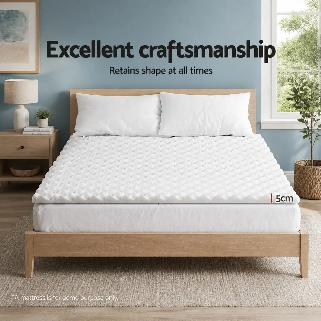 Egg Crate Memory Foam Mattress Topper 5cm King White