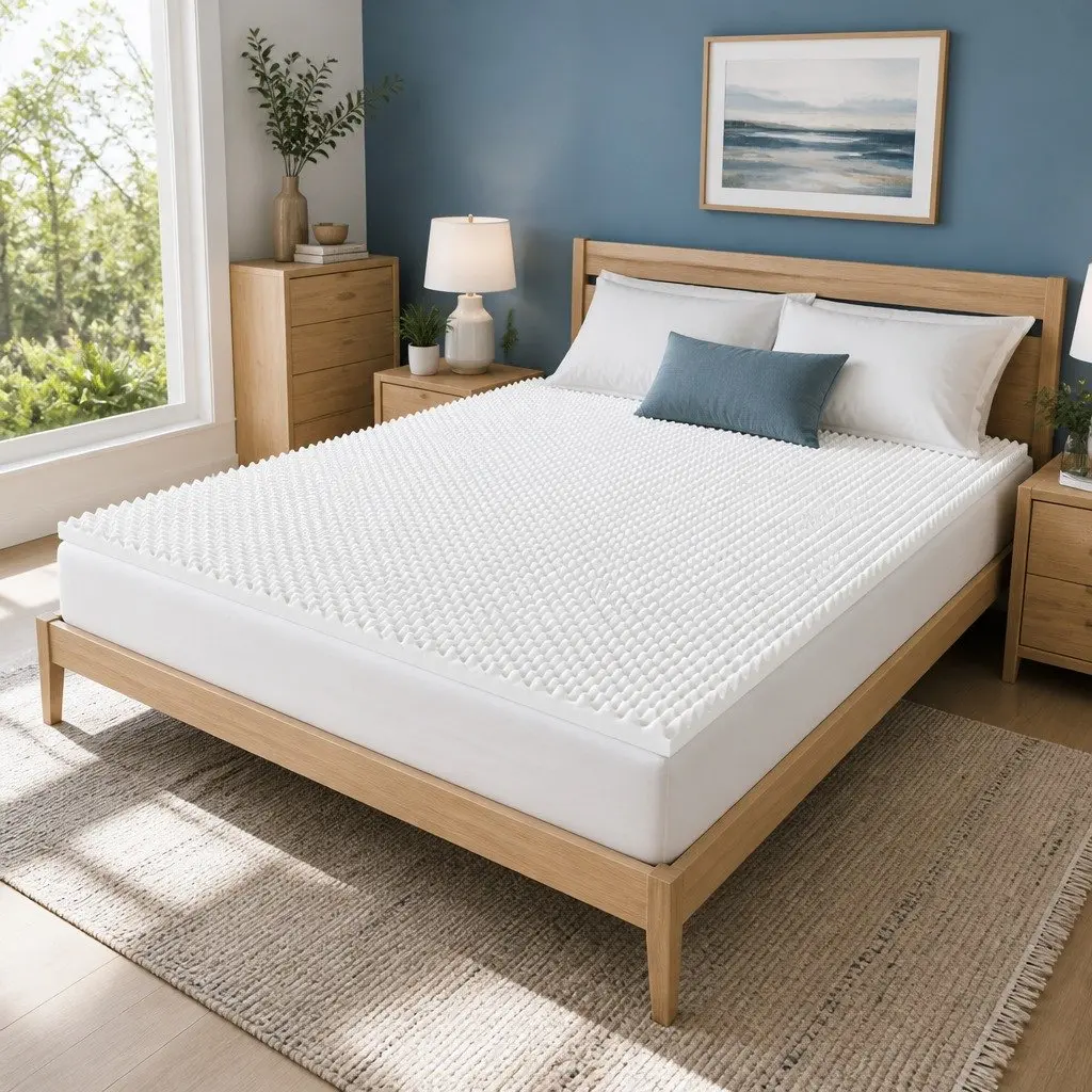 Egg Crate Memory Foam Mattress Topper 5cm King White