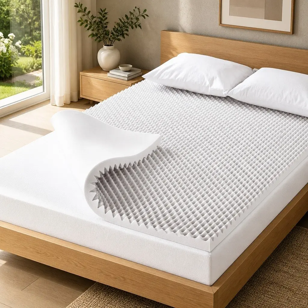 5cm Thick Egg Crate Memory Foam Mattress Topper for Queen