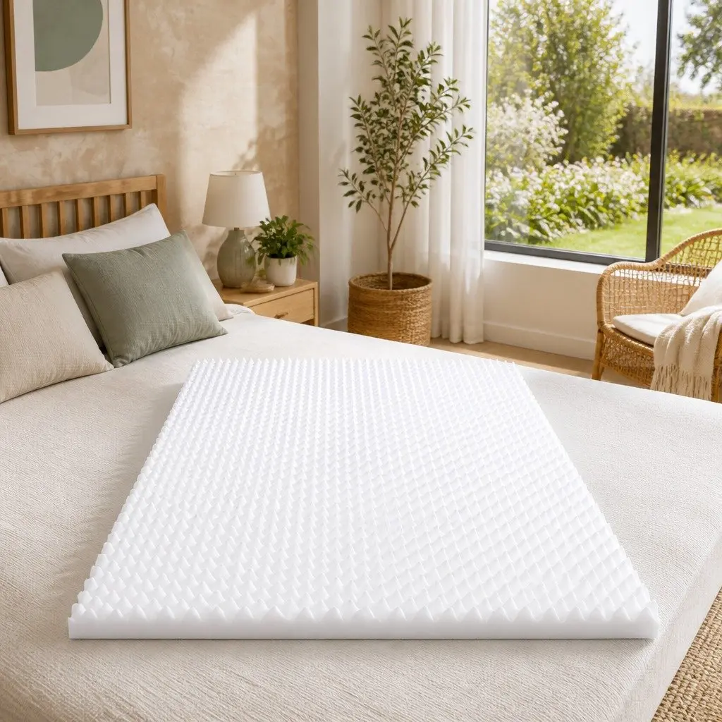 5cm Thick Egg Crate Memory Foam Mattress Topper for Queen