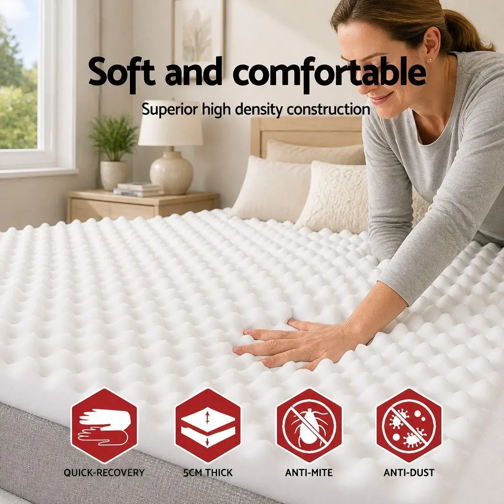 5cm Memory Foam Mattress Topper for Single Bed