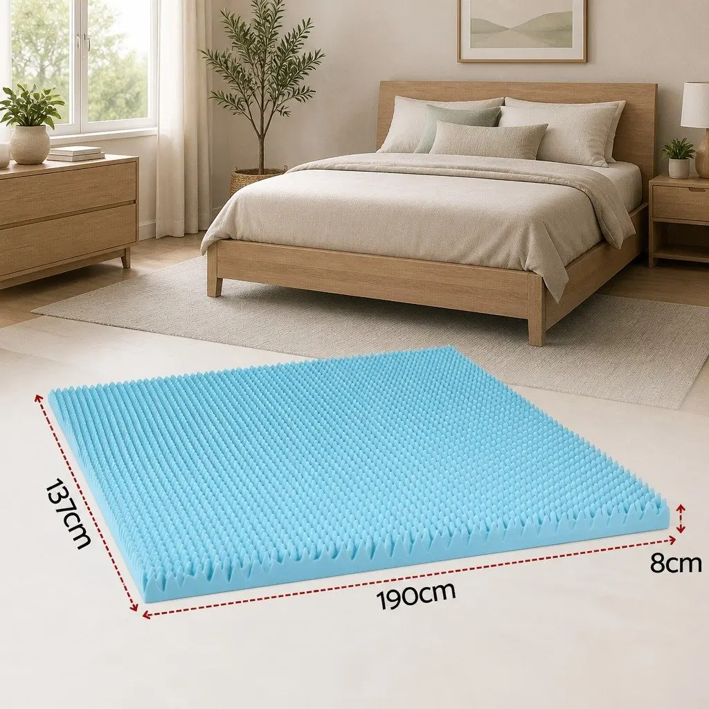 Gel-Infused Memory Foam Mattress Topper 8cm Double