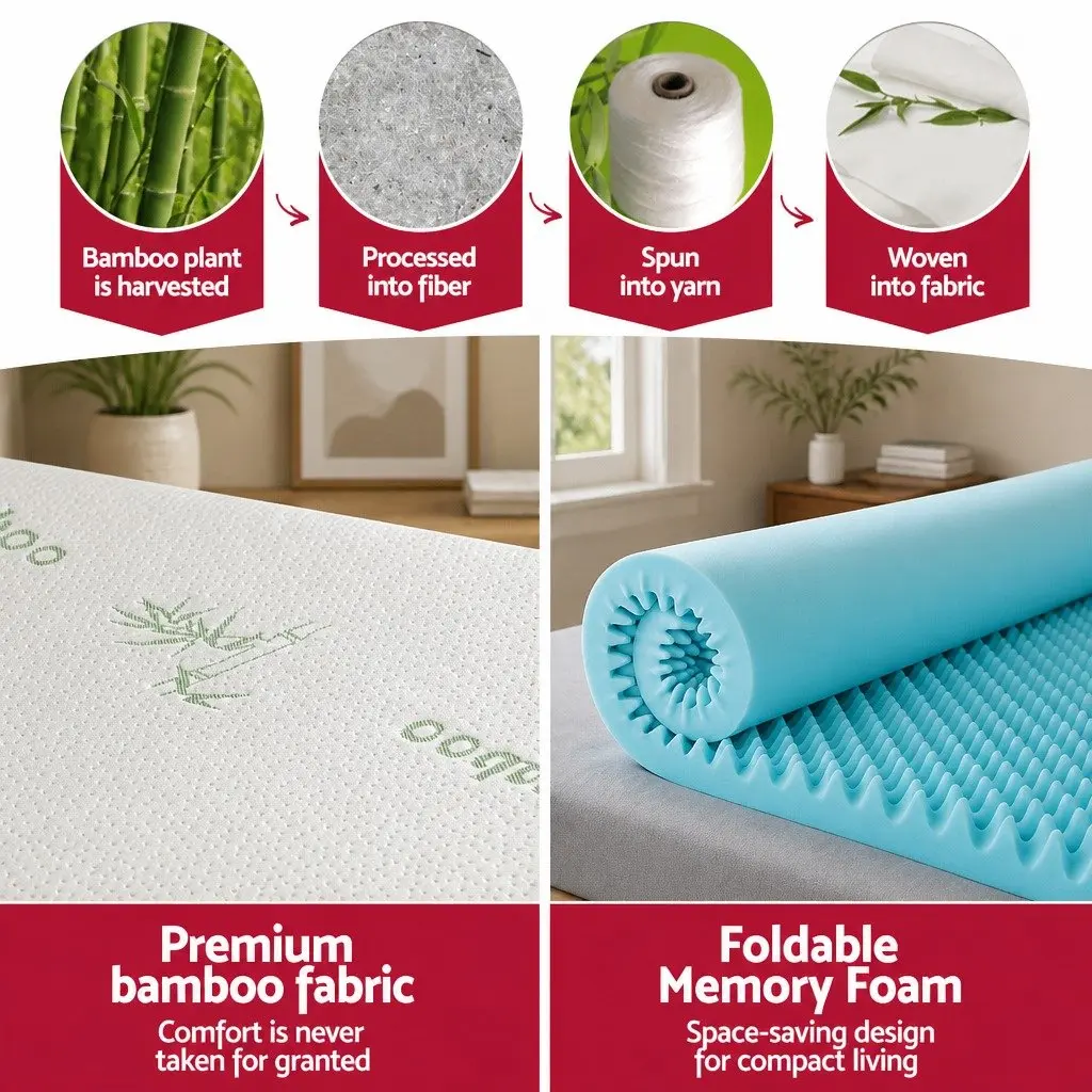 Gel-Infused Memory Foam Mattress Topper 8cm Double
