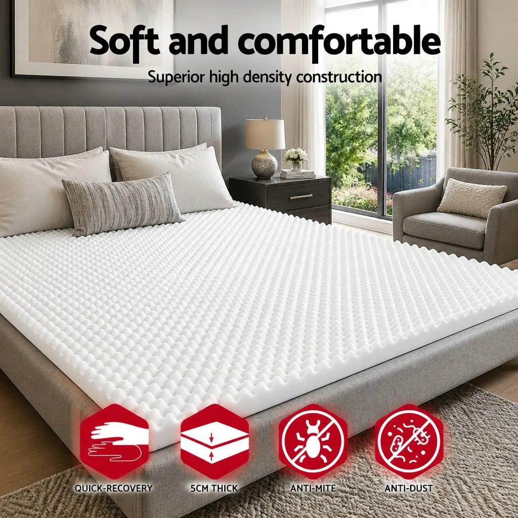 5cm Memory Foam Egg Crate Mattress Topper