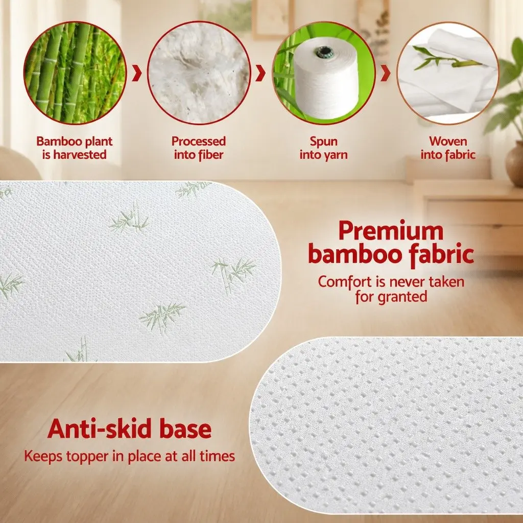 12cm Memory Foam Mattress Topper with Bamboo Cover