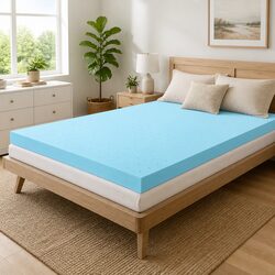 Memory Foam Mattress Topper King 12cm Ventilated Cool Gel Bamboo Cover Pressure
