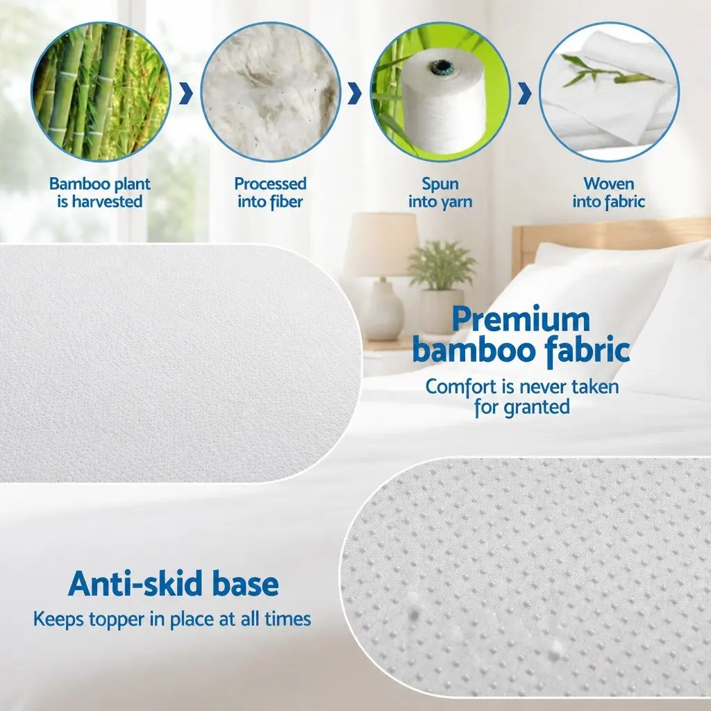 King Single Bed Memory Foam Mattress Topper 12cm