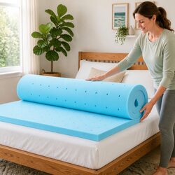 5cm Ventilated Gel Memory Foam Mattress Topper for Double Beds