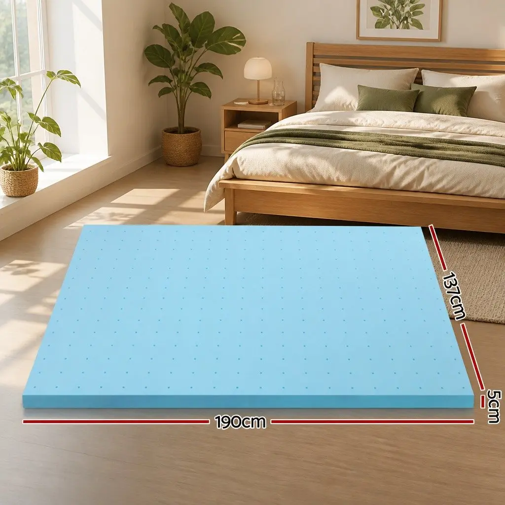 5cm Ventilated Gel Memory Foam Mattress Topper for Double Beds