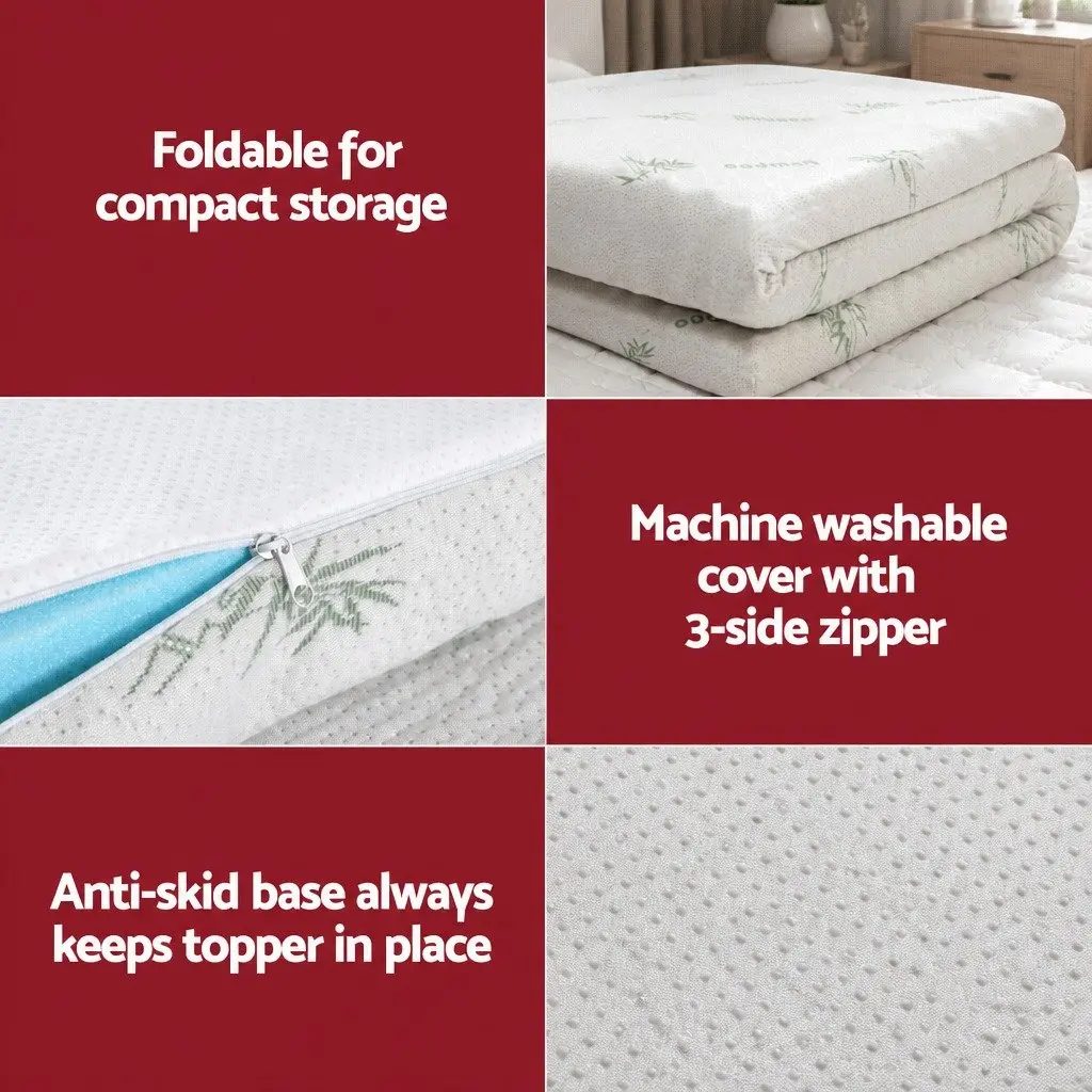 5cm Ventilated Gel Memory Foam Mattress Topper for Double Beds