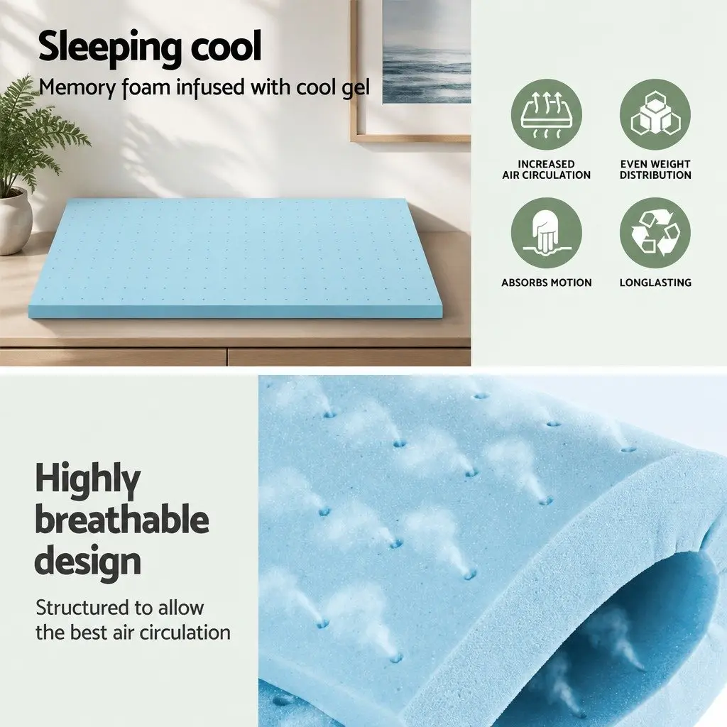 5cm Gel-Infused Memory Foam Mattress Topper