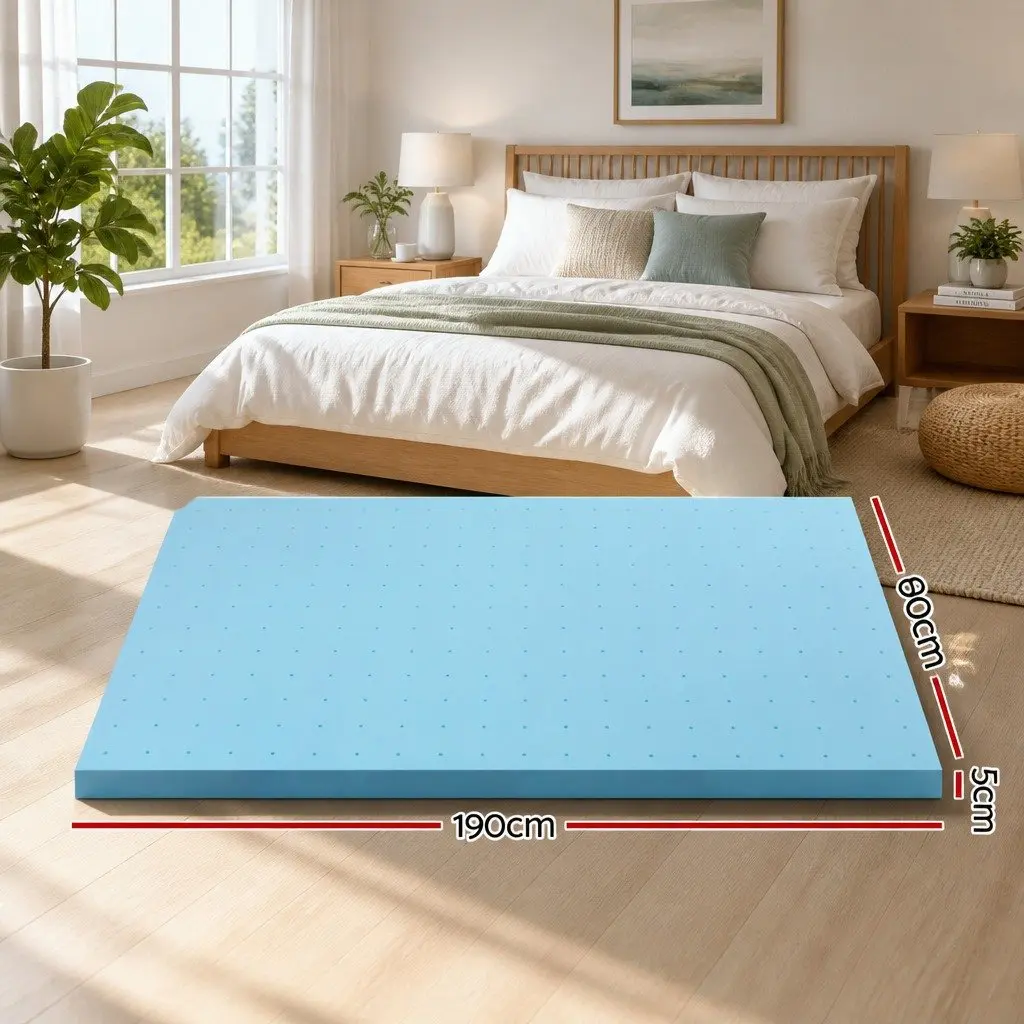 5cm Thick Gel Memory Foam Mattress Topper with Bamboo Cover