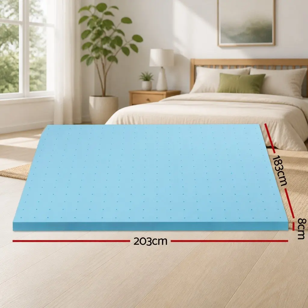 Memory Foam Mattress Topper with Ventilation 8cm King