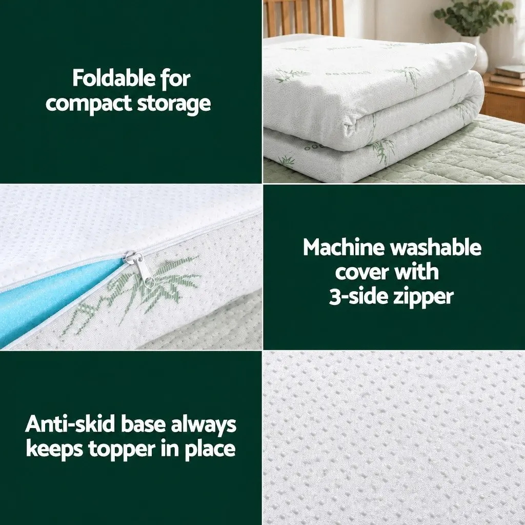 Memory Foam Mattress Topper with Ventilation 8cm King