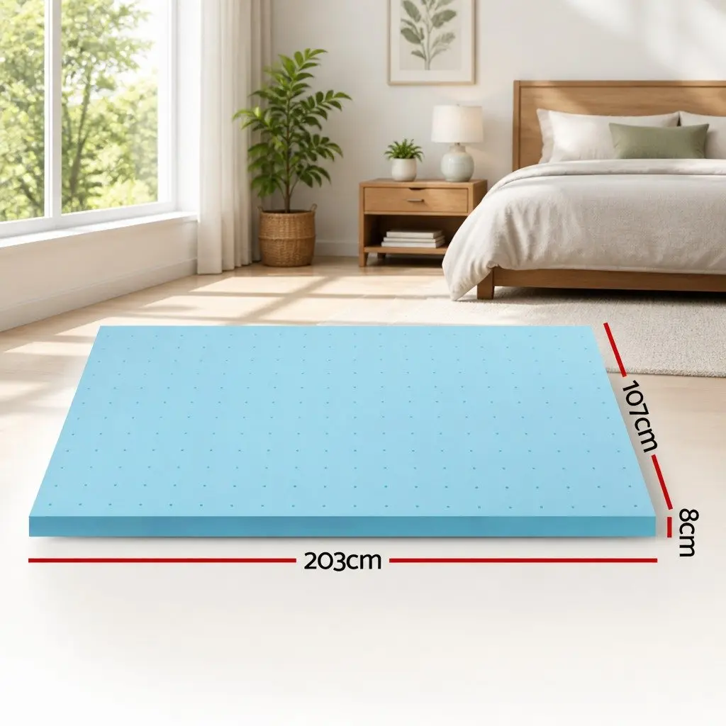 King Single Memory Foam Mattress Topper 8cm