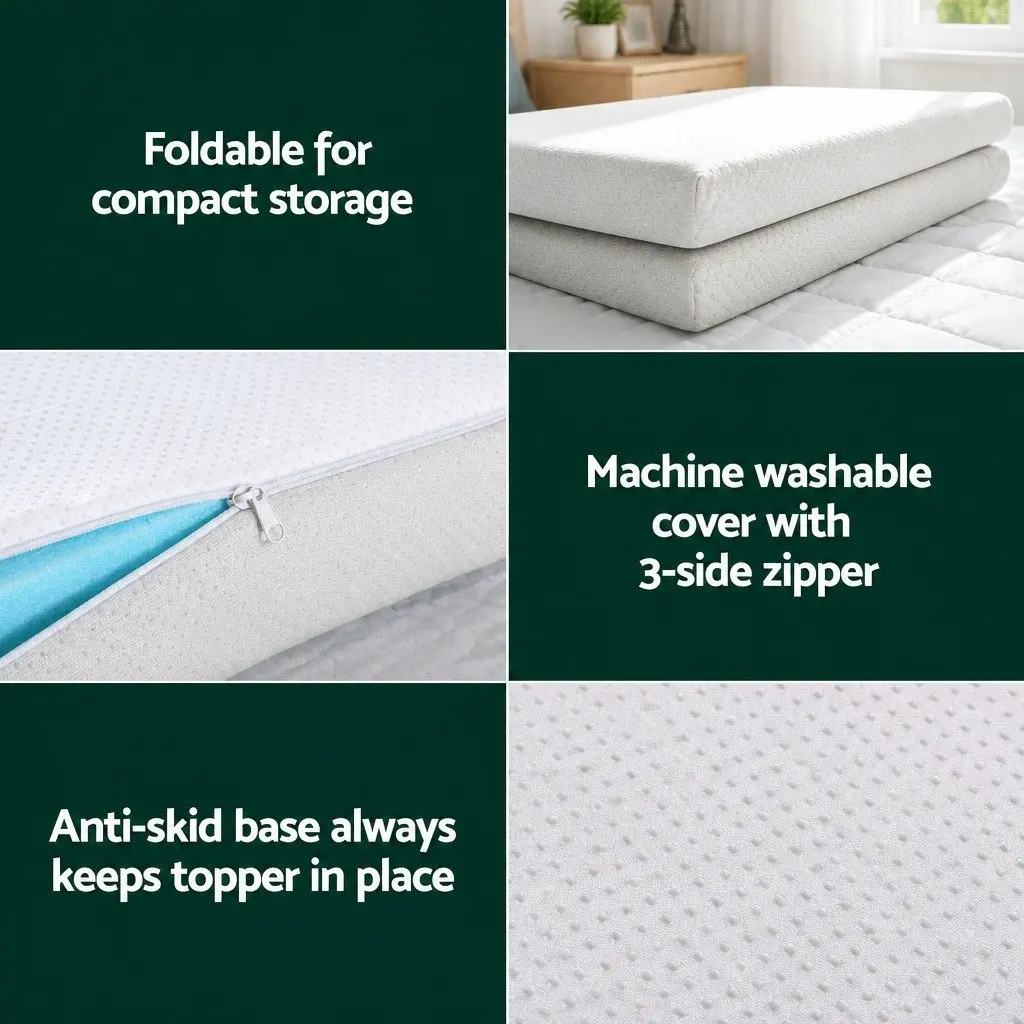 King Single Memory Foam Mattress Topper 8cm