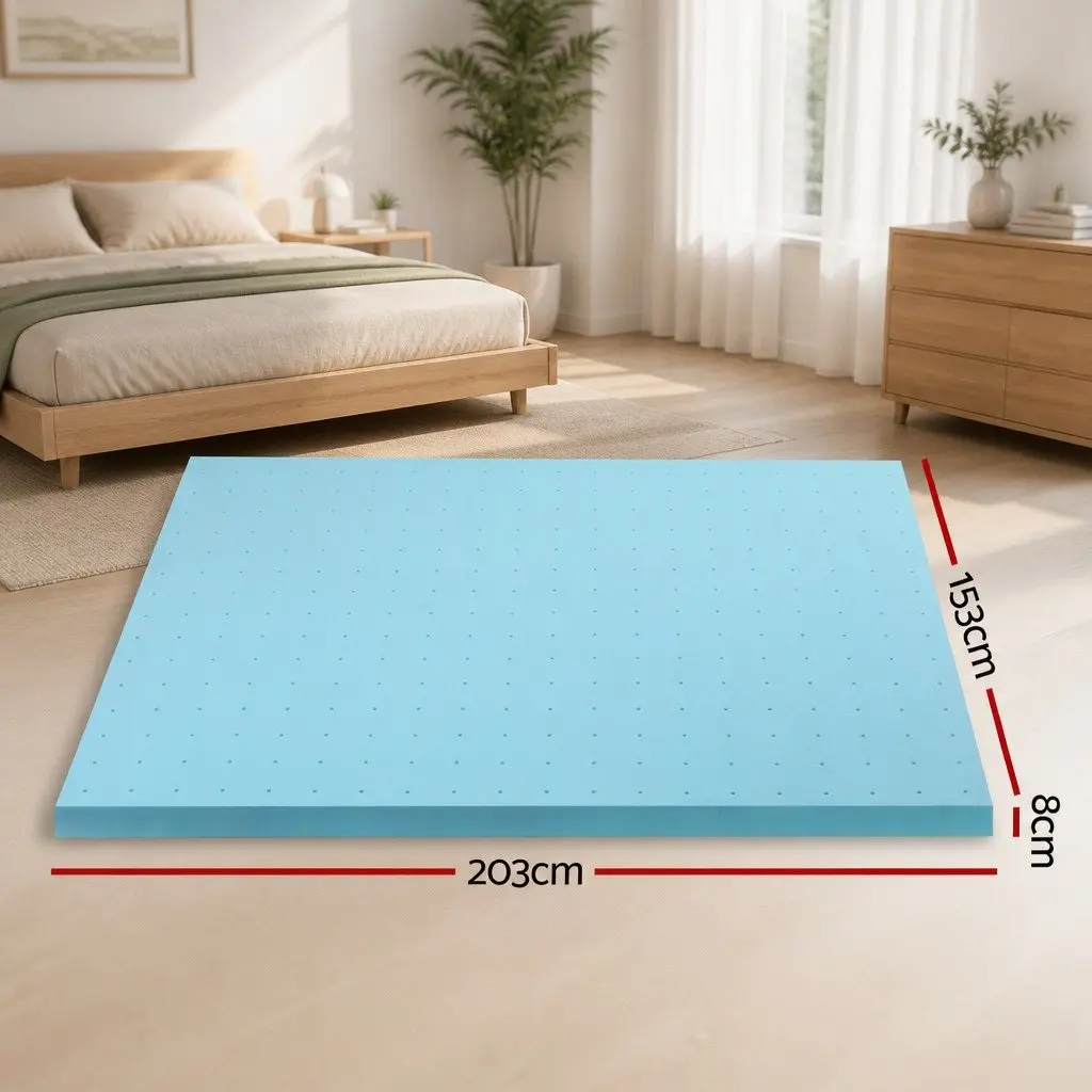 Queen Size Memory Foam Mattress Topper with Bamboo Cover 8cm