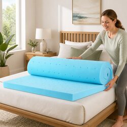 8cm Thick Memory Foam Mattress Topper with Gel and Bamboo Cover