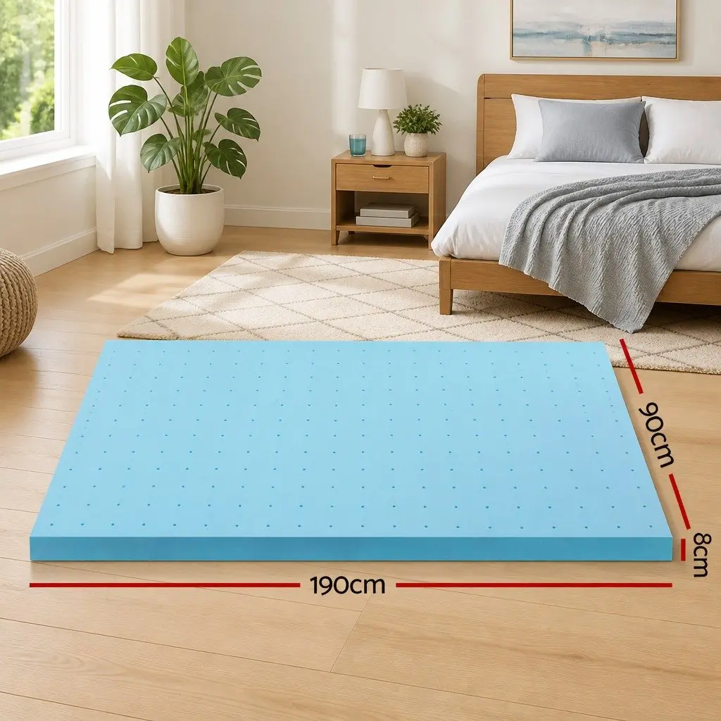 8cm Thick Memory Foam Mattress Topper with Gel and Bamboo Cover