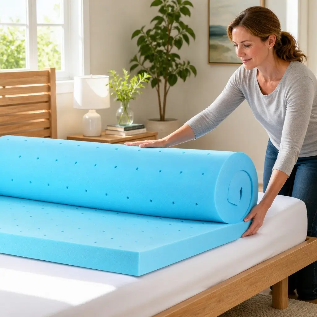 8cm Thick Memory Foam Mattress Topper with Gel and Bamboo Cover