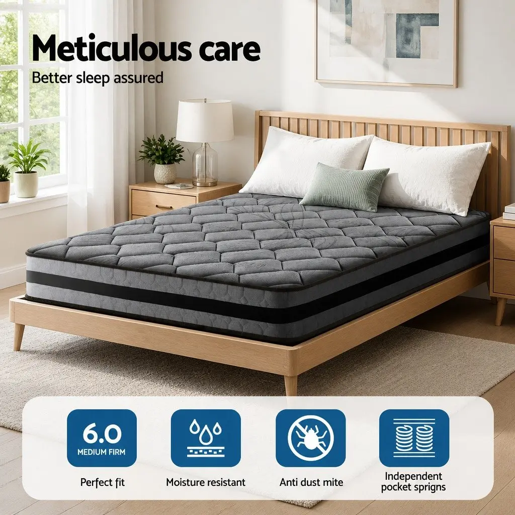 22cm Pocket Spring Double Mattress with Soft Quilting
