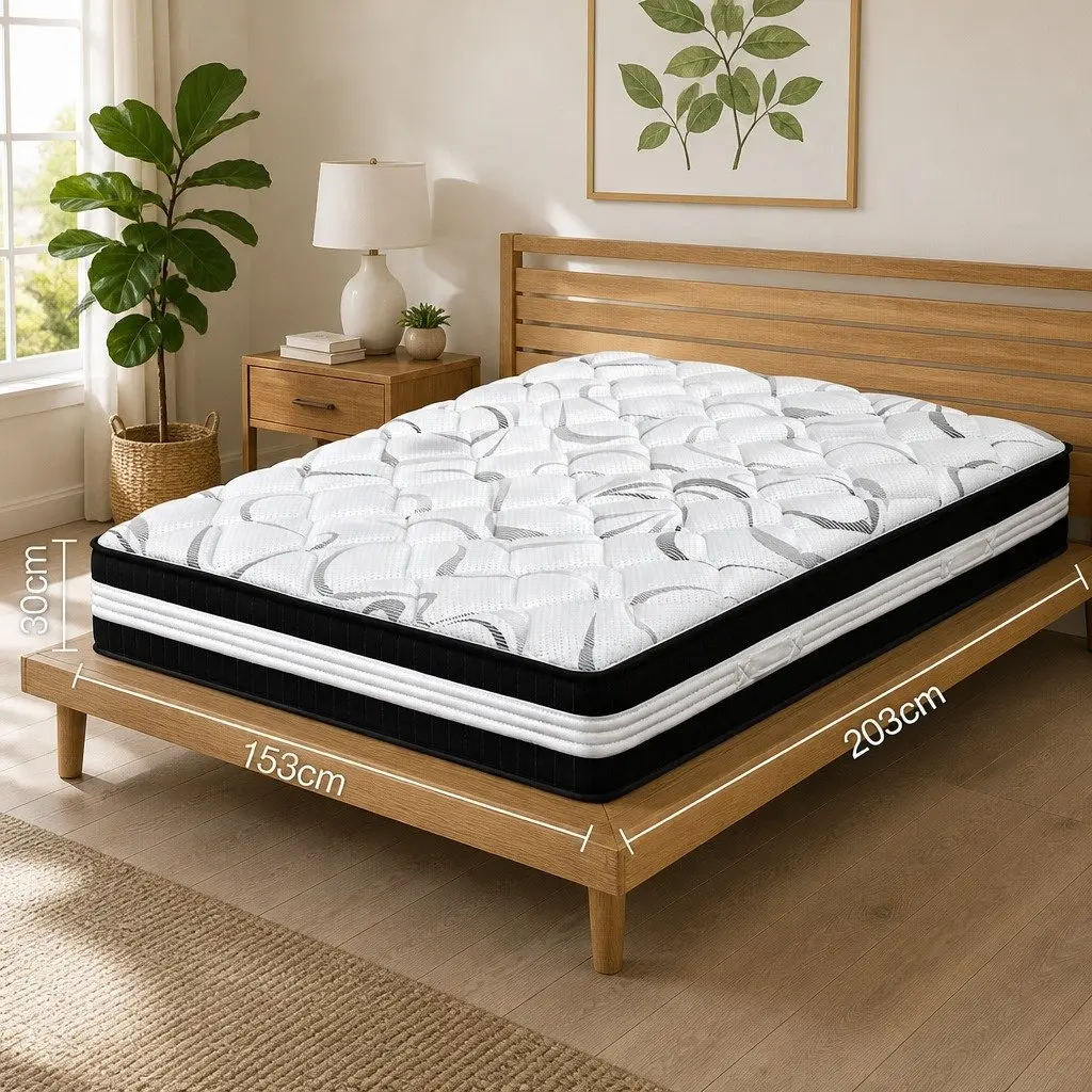 Queen Mattress 30cm Medium Firm Pocket Spring Construction