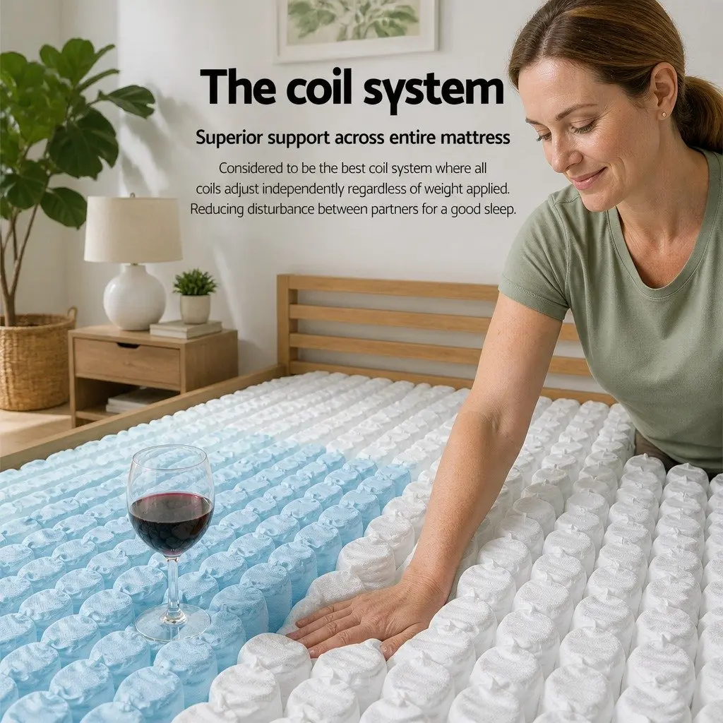 Queen Mattress 30cm Medium Firm Pocket Spring Construction