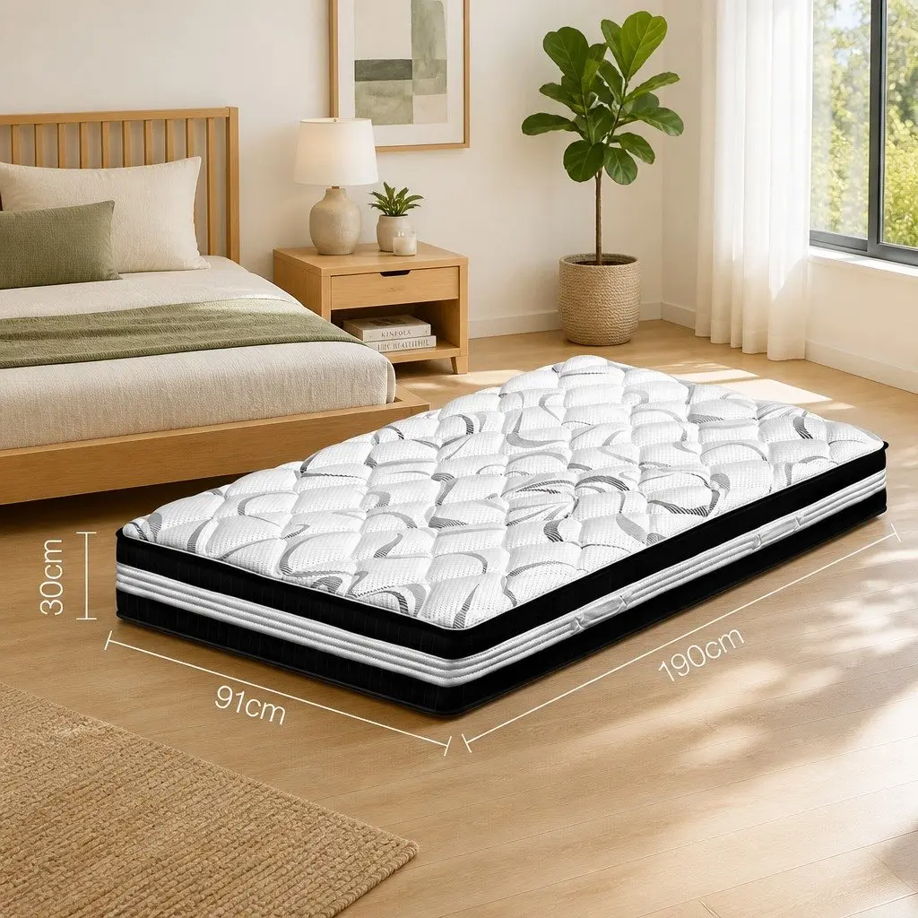 Single Mattress Pocket Spring 30cm Medium Firm White