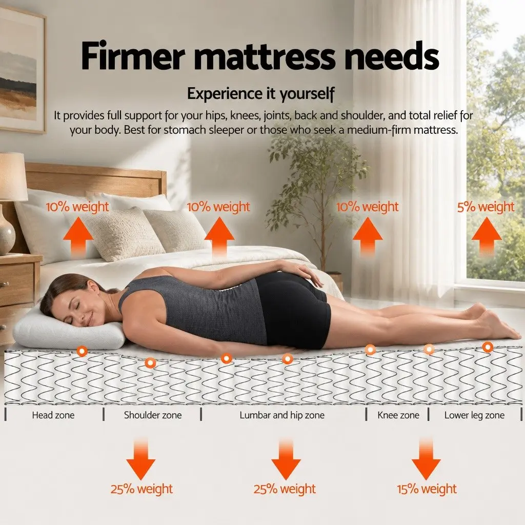 Single Mattress Pocket Spring 30cm Medium Firm White