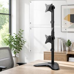 Dual Monitor Arm Stand Adjustable Mount Freestanding Desktop Display Bracket