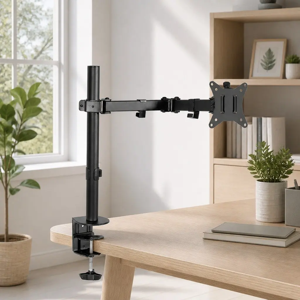 Single Monitor Arm Desk Mount for Up to 32 inch Screens