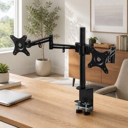 Premium Dual Monitor Arm Desk Mount with Adjustable Swivel