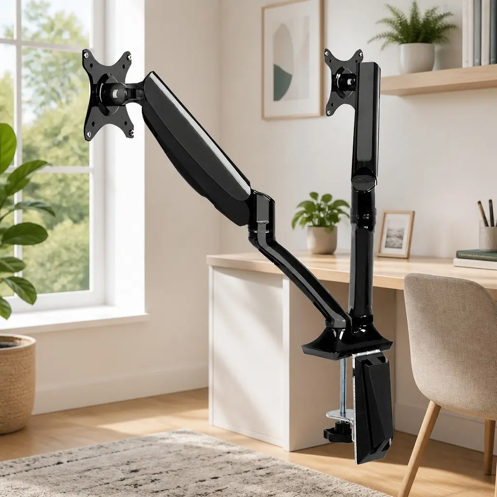 Dual Monitor Arm Gas Spring Desk Mount