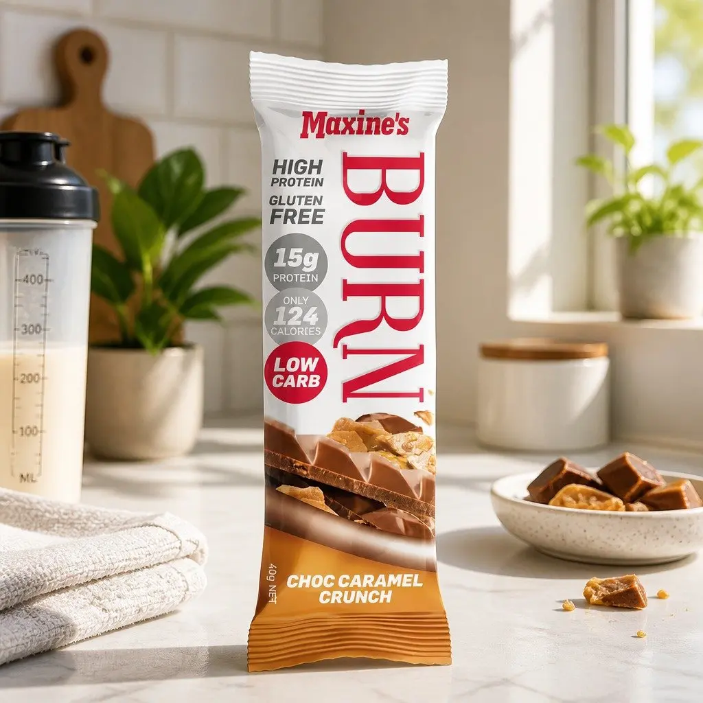 Burn Caramel Crunch Bar High Protein Snack for Women 12x40g x2 Pack Muscle