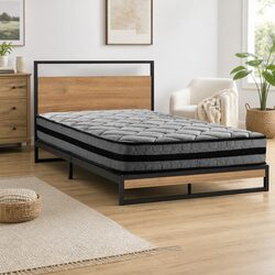 Sturdy Metal Bed Frame with Pocket Spring Mattress