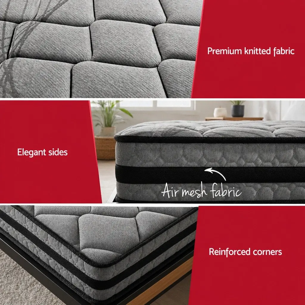 Metal Bed Frame with Pocket Spring Mattress