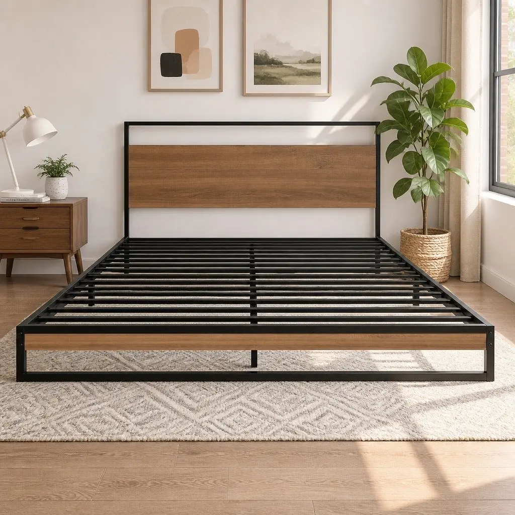 Queen Size Bed Frame with Pocket Spring Mattress