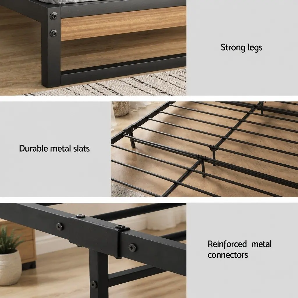 Queen Size Bed Frame with Pocket Spring Mattress